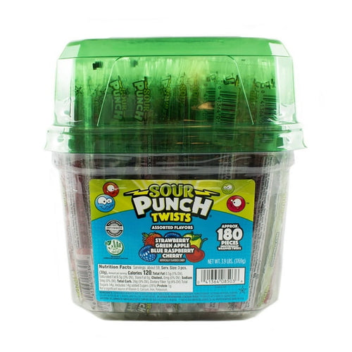 SOUR PUNCH Assorted Chewy Candy Twists, 180 pcs