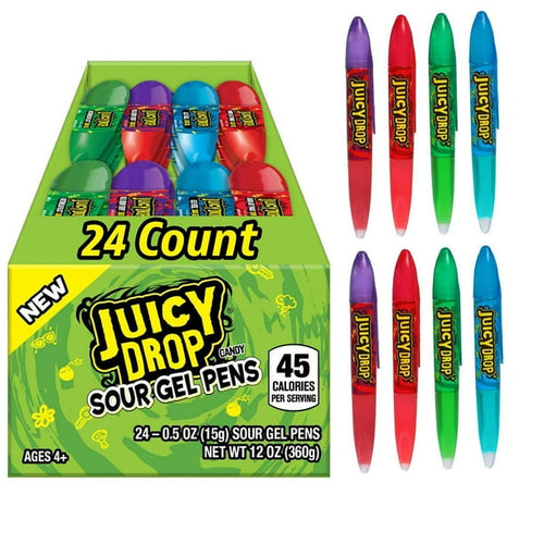 Juicy Drop Sour Gel Pens Candy, 24 ct
